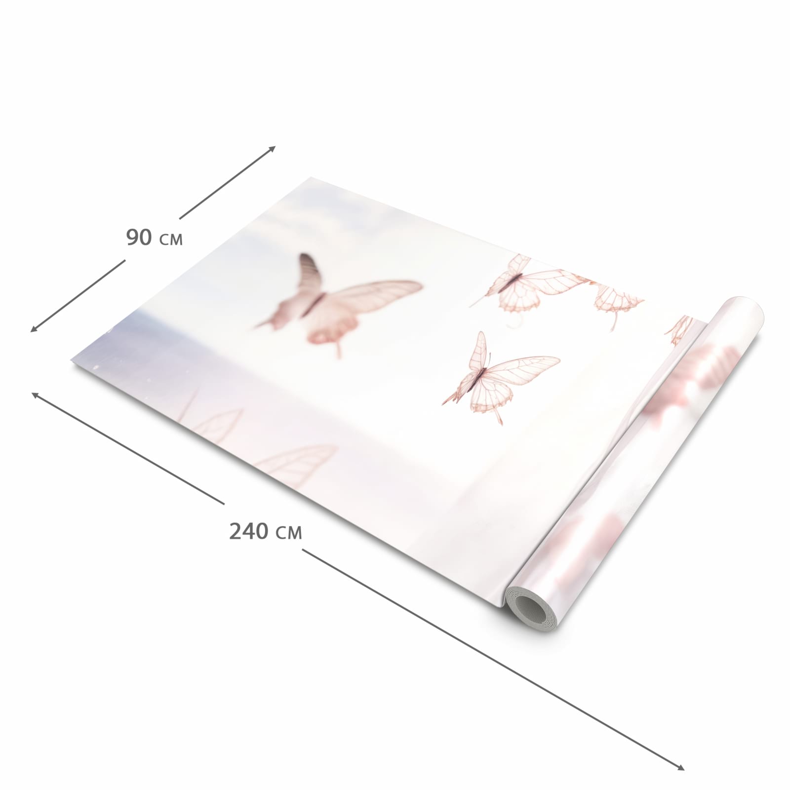 Schmutzabweisender Küchenteppich mit Motiv Schmetterlinge Vorhangsins in der Größe 60x300 cm