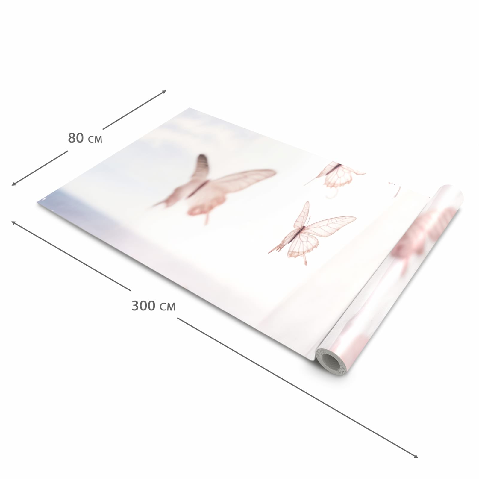 Wasserabweisender rutschfester Küchenteppich mit Motiv Schmetterlinge Vorhangsins in der Grösse 60x300 cm