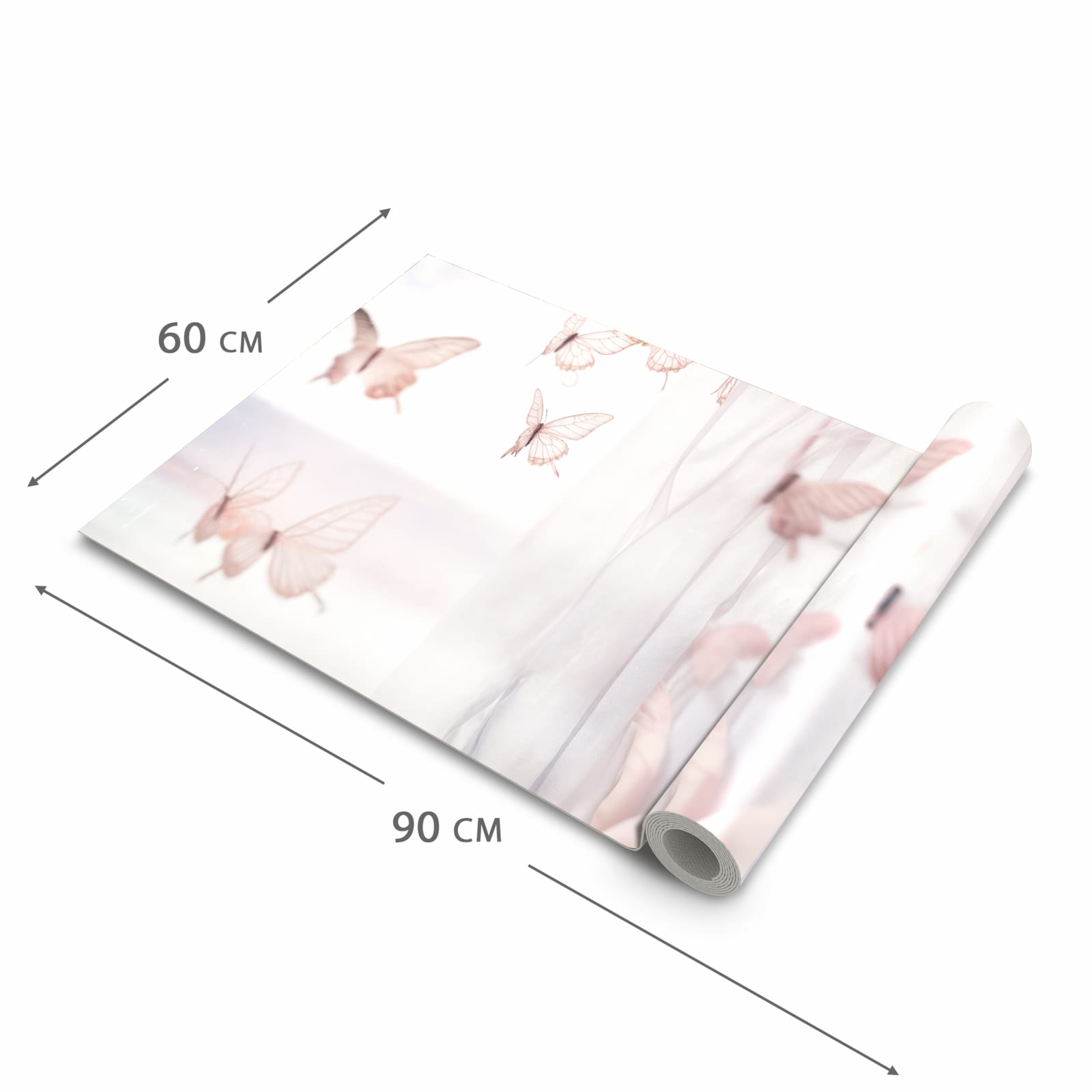 Geräuschdämpfender Küchenteppich mit Motiv Schmetterlinge Vorhangsins in der Grösse 60x300 cm