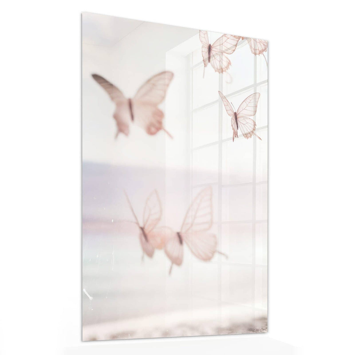 11 Größen – von 30 × 60 bis 60 × 150 cm – Wandbild - Schmetterlinge am Meer - Hochformat