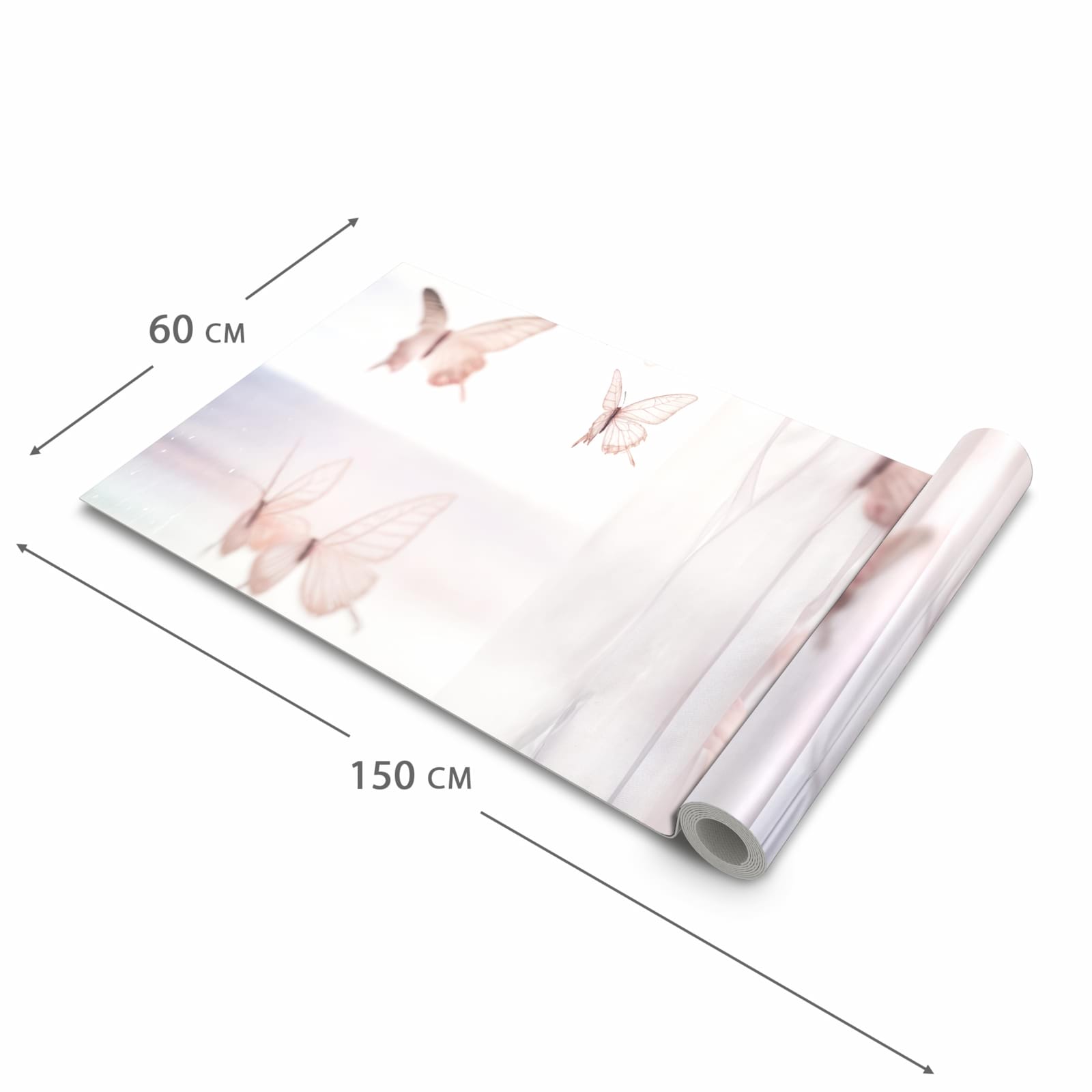 Bodenschonender Bodenläufer Teppich mit Motiv Schmetterlinge Vorhangsins in der Grösse 60x300 cm