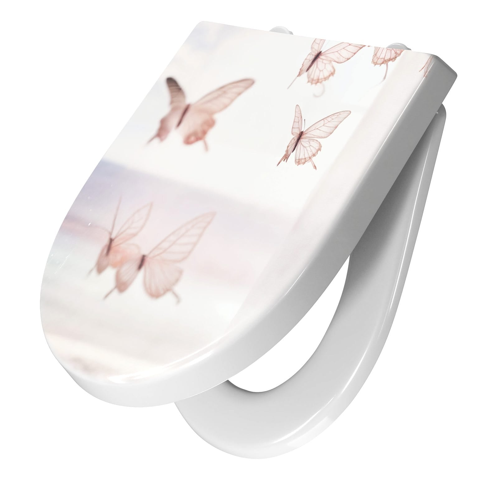 WC-Sitz mit Absenkautomatik Schmetterlinge Vorhangsins
