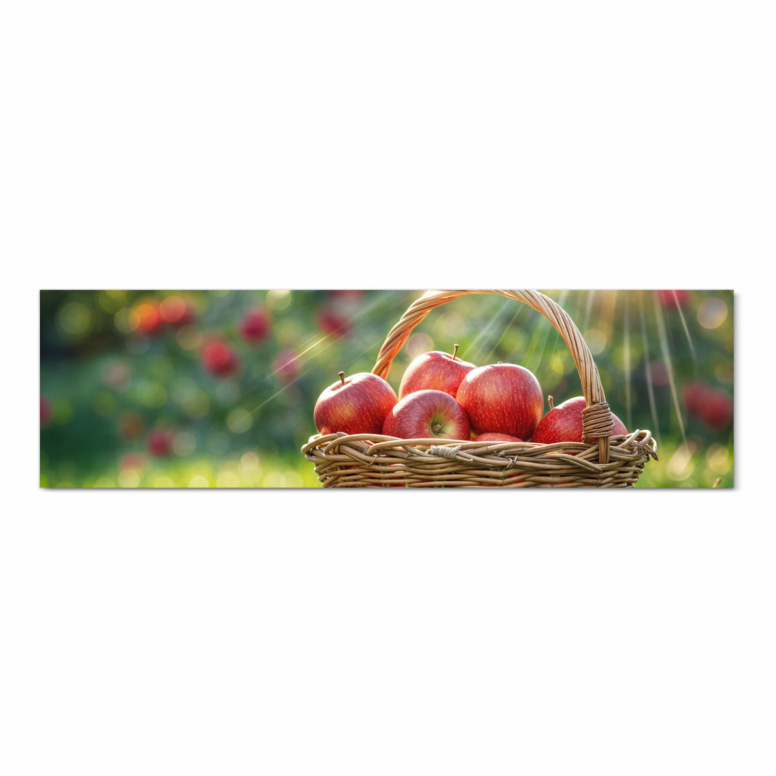 UV-beständiger Teppich für die Küche mit Motiv Korb mit roten Äpfeln in Frontansicht
