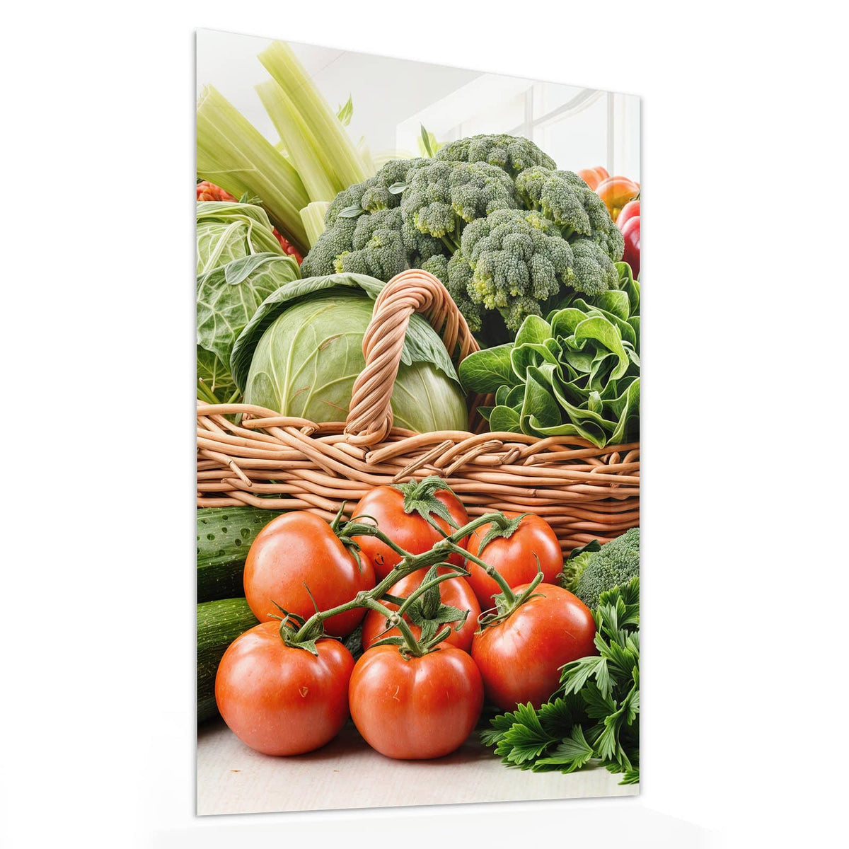 11 Größen – von 30 × 60 bis 60 × 150 cm – Wandbild - Voller Gemüsekorb - Hochformat