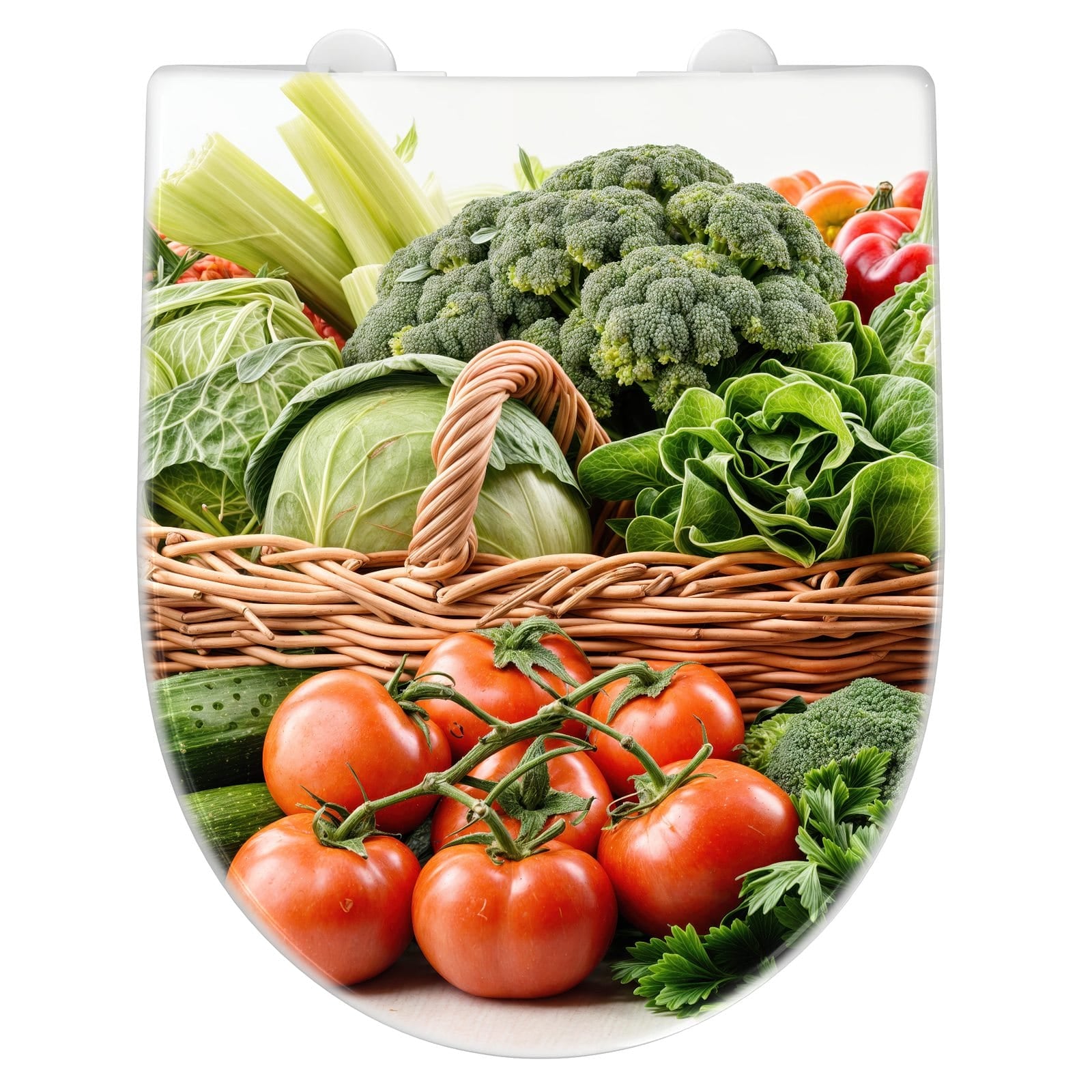 WC-Sitz mit Absenkautomatik Frisches Gemüse Korb