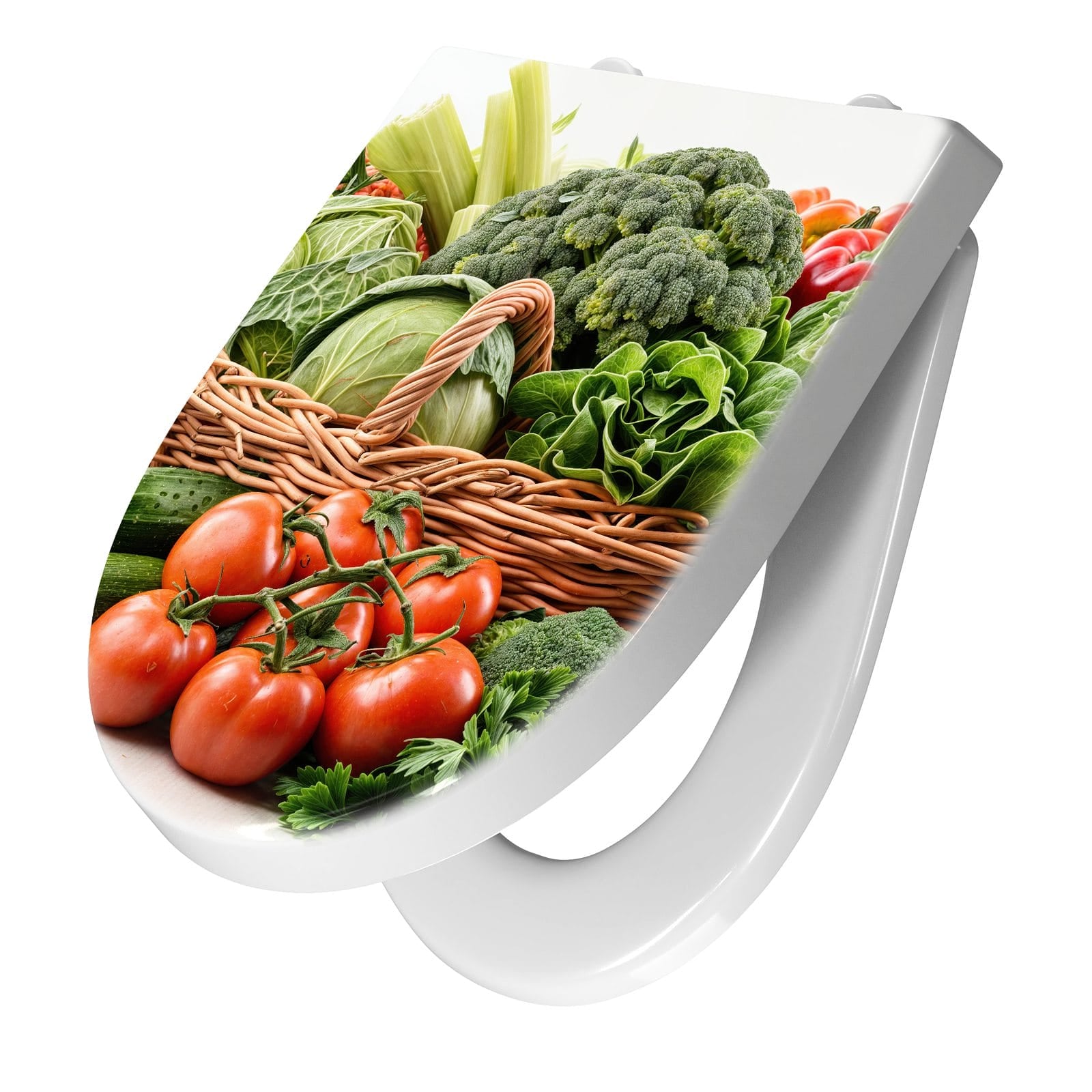WC-Sitz mit Absenkautomatik Frisches Gemüse Korb