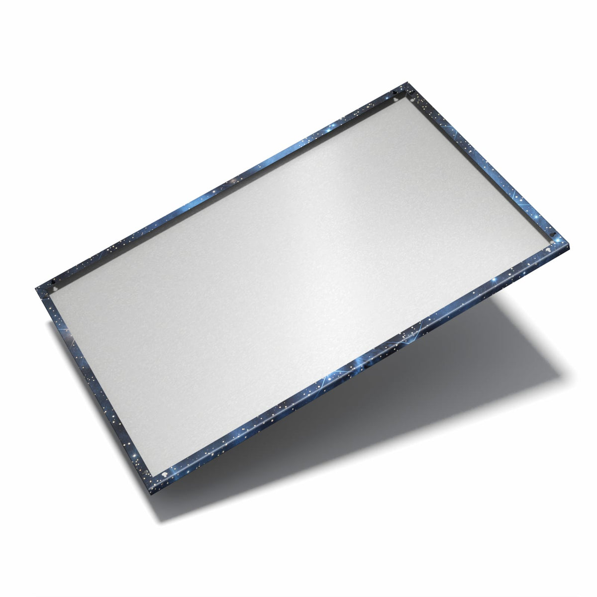 Nur 7 mm – liegt eng an der Wand – Metall Magnettafel - Blauer Sternennebel