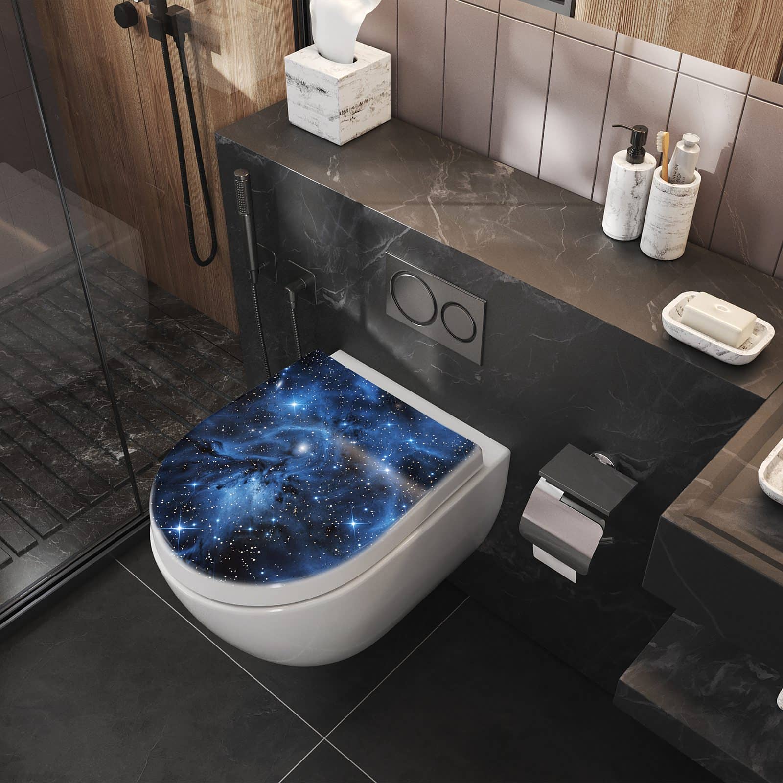 WC-Sitz mit Absenkautomatik Sanfte Sternenhinmel