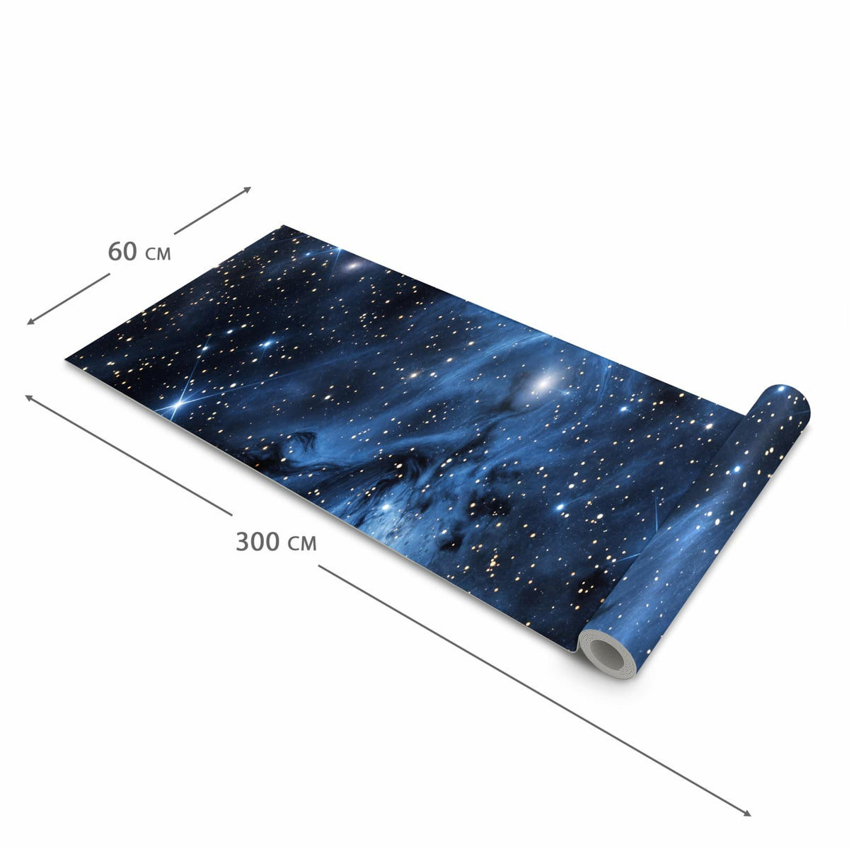 Strapazierfähiger moderner Küchenläufer mit Motiv Sanfte Sternenhinmel in der Größe 60x270 cm