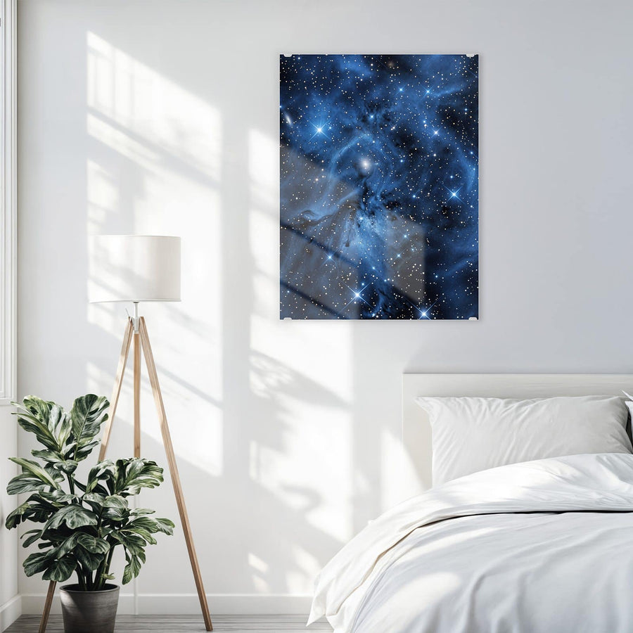 Maße Wandbild - Blauer Sternennebel - Hochformat