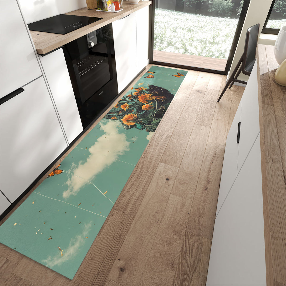 13 Größen – von 60 × 90 bis 80 × 300 cm – Küchenläufer - Kopf voller Blumen
