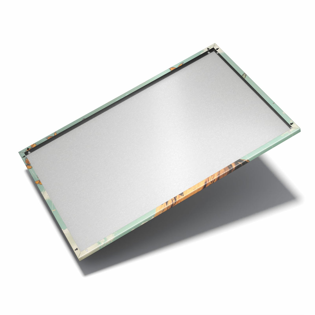 Nur 7 mm – liegt eng an der Wand – Metall Magnettafel - Kopf voller Blumen