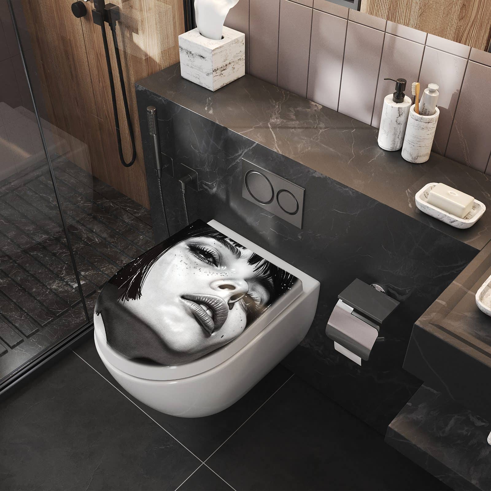 WC-Sitz mit Absenkautomatik Mystischer Blick