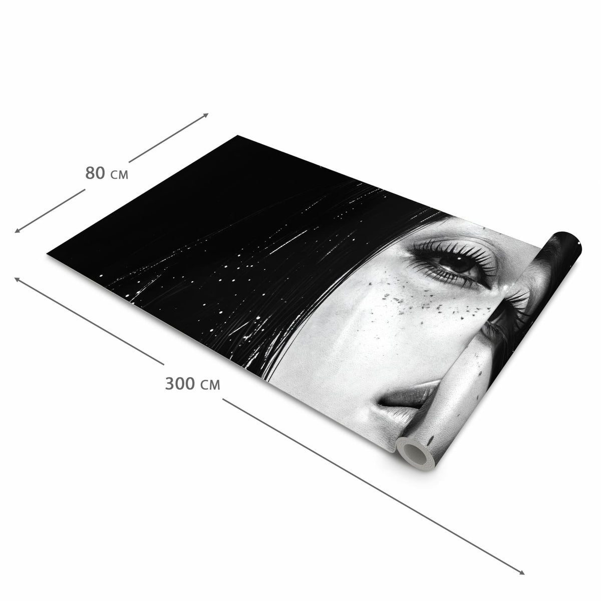 Bodenschonender rutschfester Küchenteppich mit Motiv Mystischer Blick in der Grösse 60x240 cm