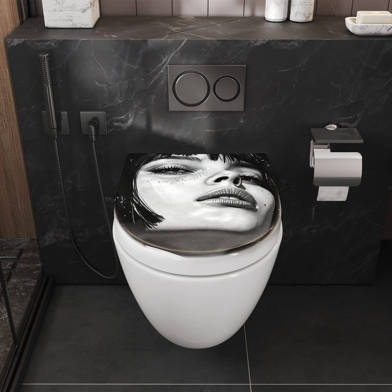 WC-Sitz mit Absenkautomatik Mystischer Blick