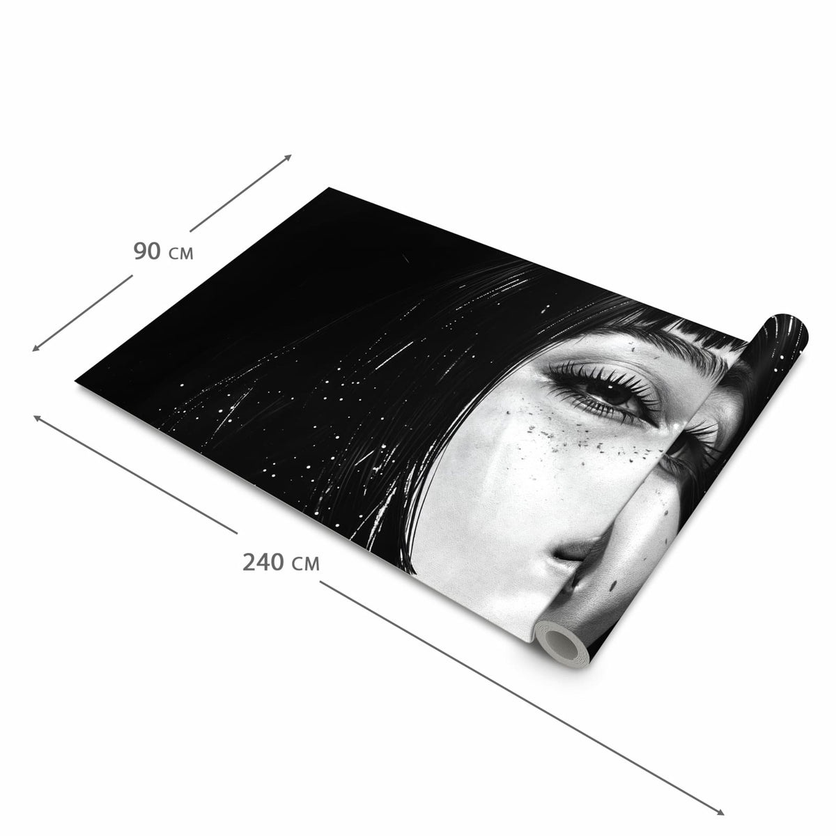 Formstabiler Bodenläufer Teppich mit Motiv Mystischer Blick in der Grösse 60x240 cm