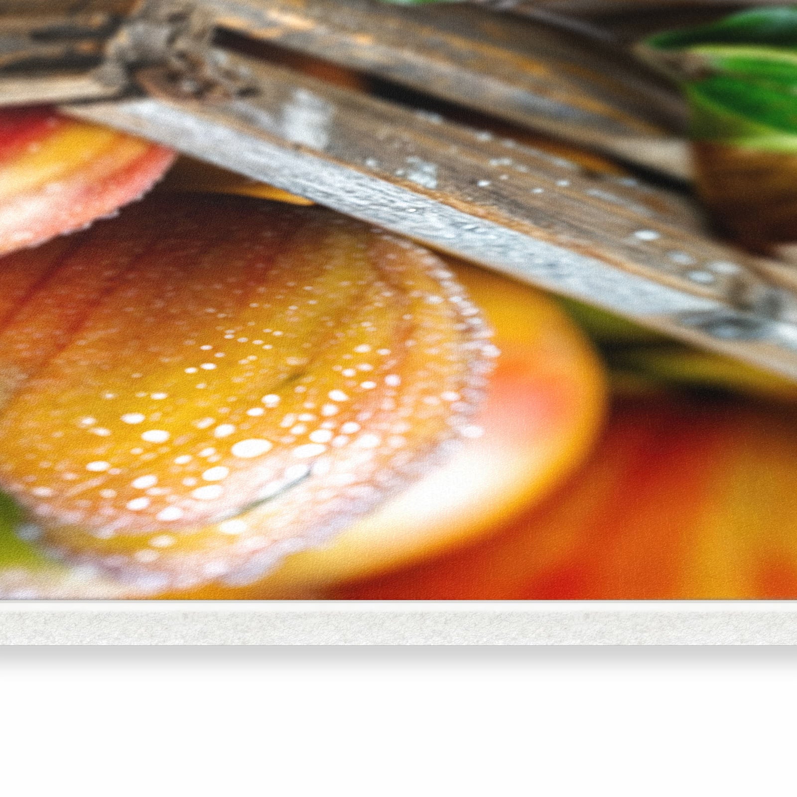 Küchenteppich mit Motiv Äpfel Holzkiste in seitlicher Ansicht für sichere Aufbewahrung