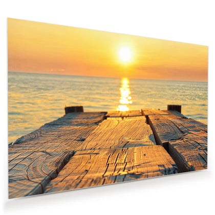 Wandbild mit dem Motiv Holzsteg am Meer
