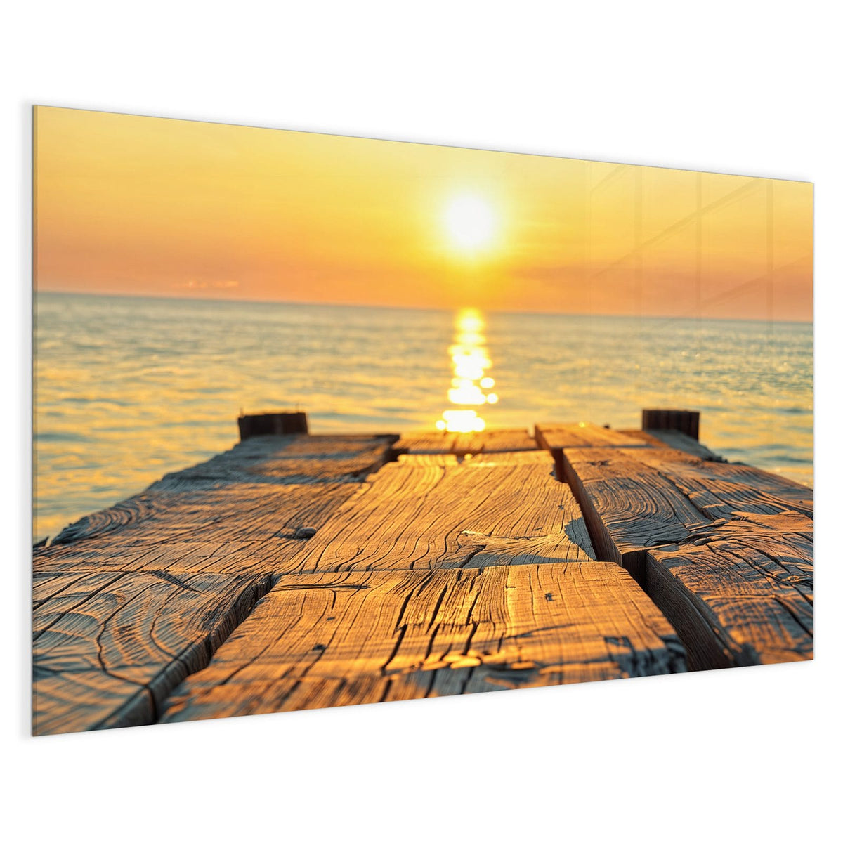 4 mm Glas statt lackiertem Blech – Magnettafel - Holzsteg am Meer