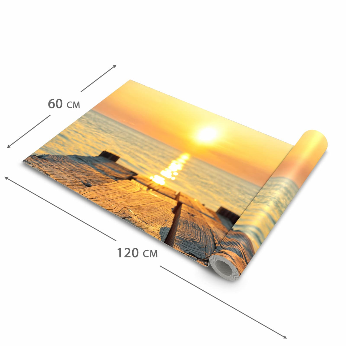 Küchenläufer Holzsteg am Meer zusammengerollt