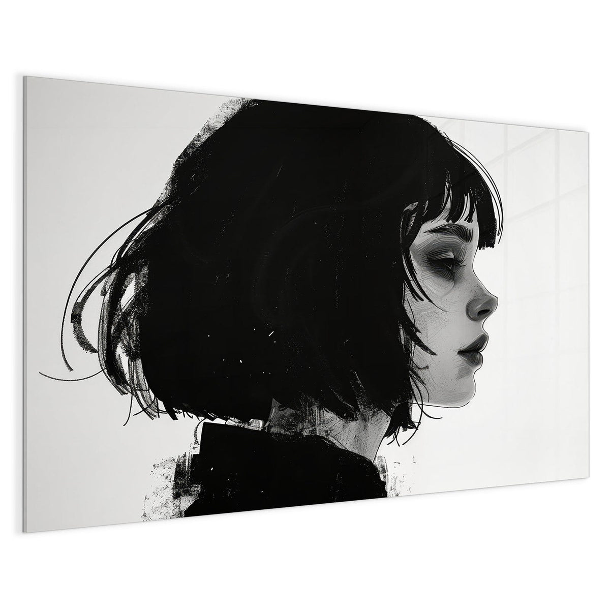 4 mm Glas statt lackiertem Blech – Magnettafel - Schwarzer Bob im Profil