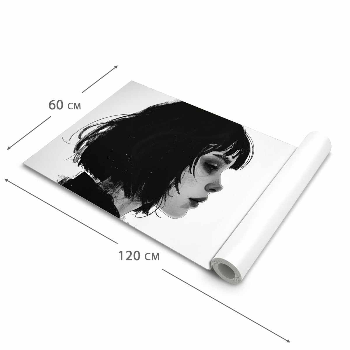 Hygienischer rutschfester Küchenläufer mit Motiv Silhouetten Porträt in der Grösse 60x180 cm