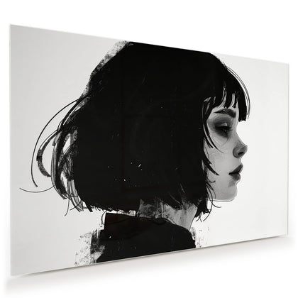 Wandbild mit dem Motiv Schwarzer Bob im Profil
