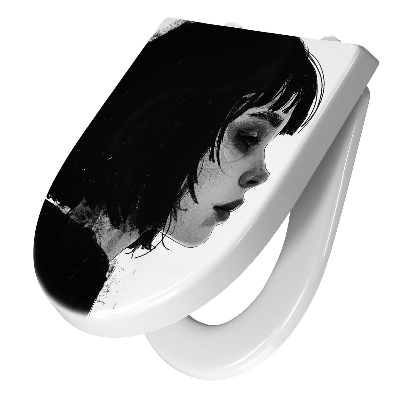 WC-Sitz mit Absenkautomatik Silhouetten Porträt