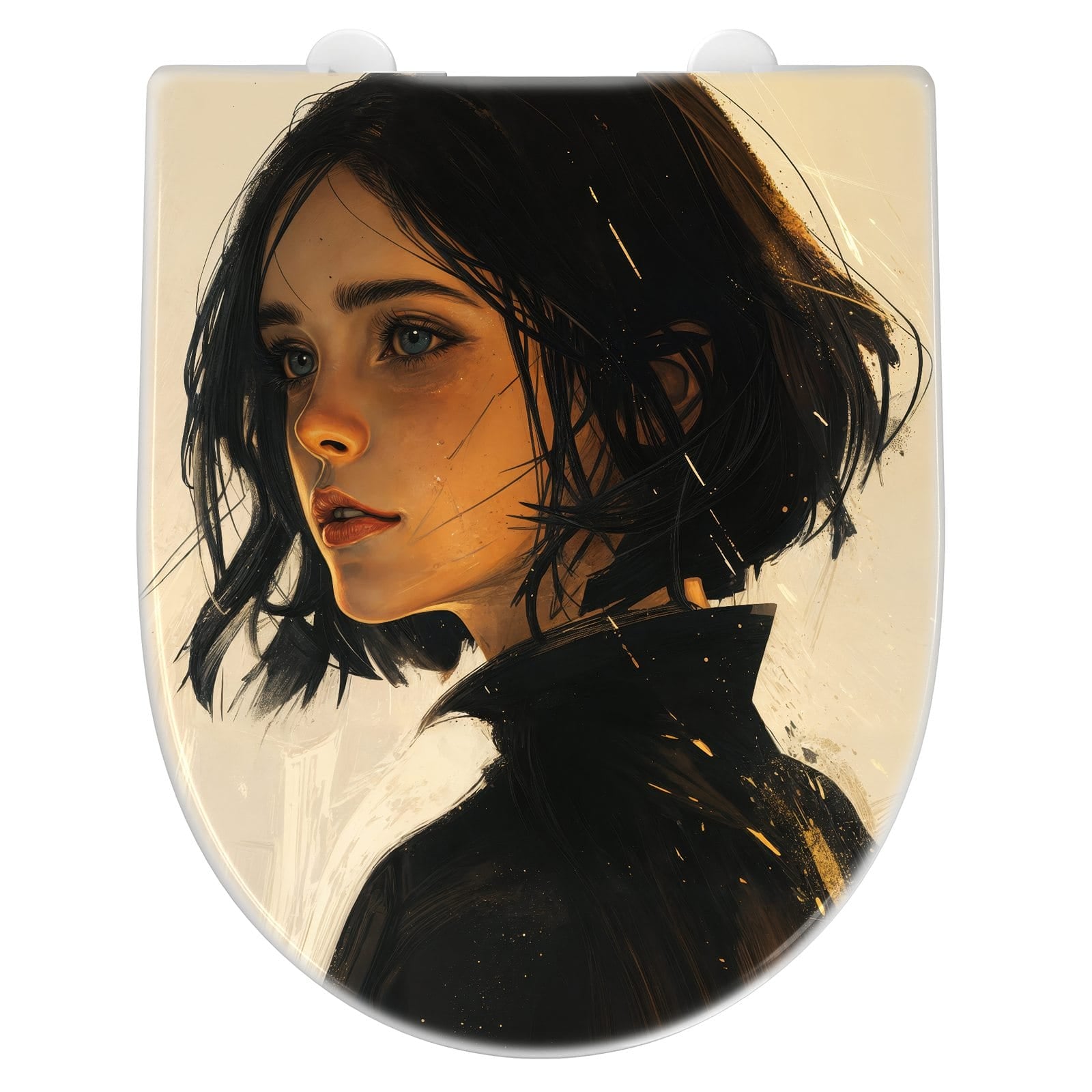 WC-Sitz mit Absenkautomatik Porträt junge Frau