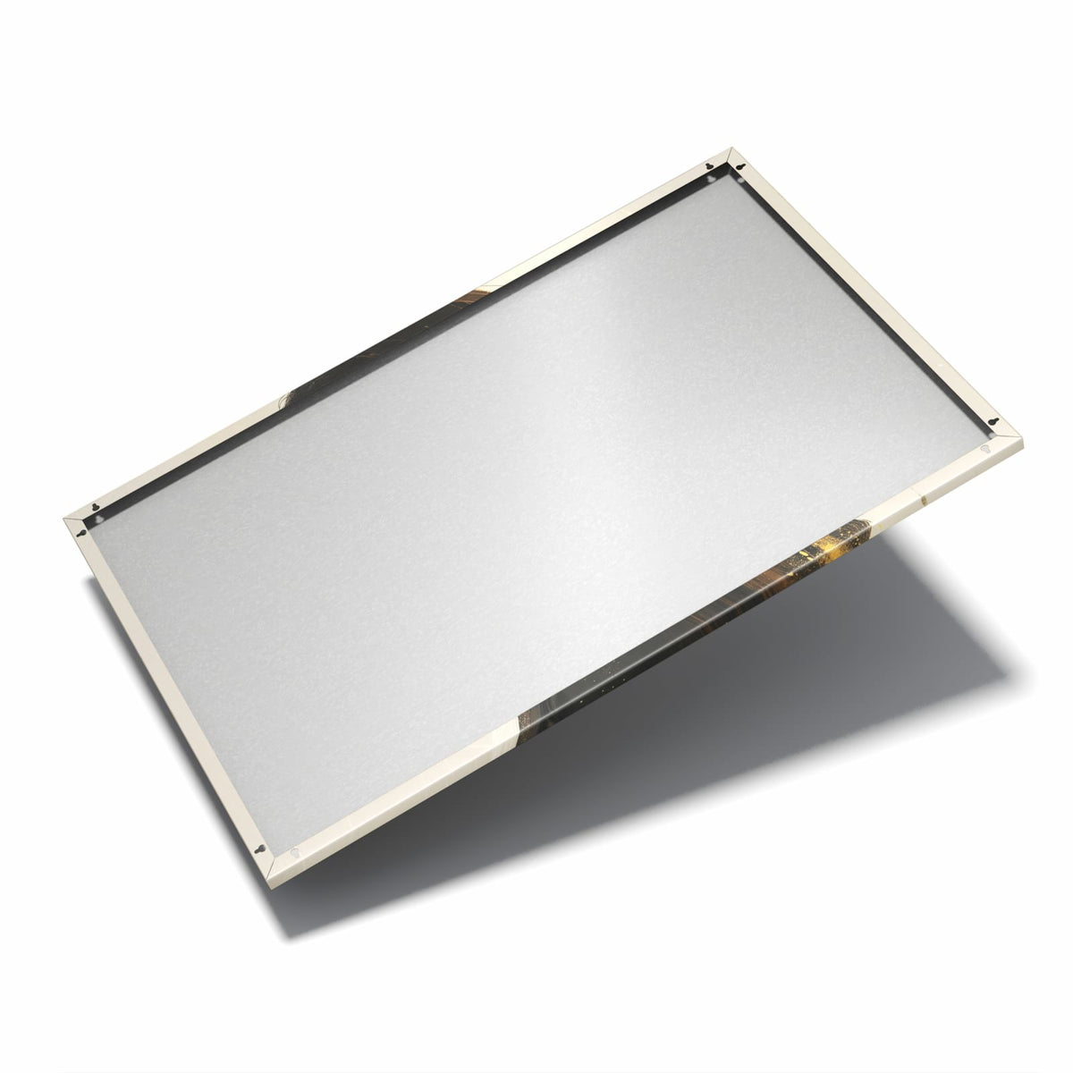Nur 7 mm – liegt eng an der Wand – Metall Magnettafel - Frau mit dunklem Bob
