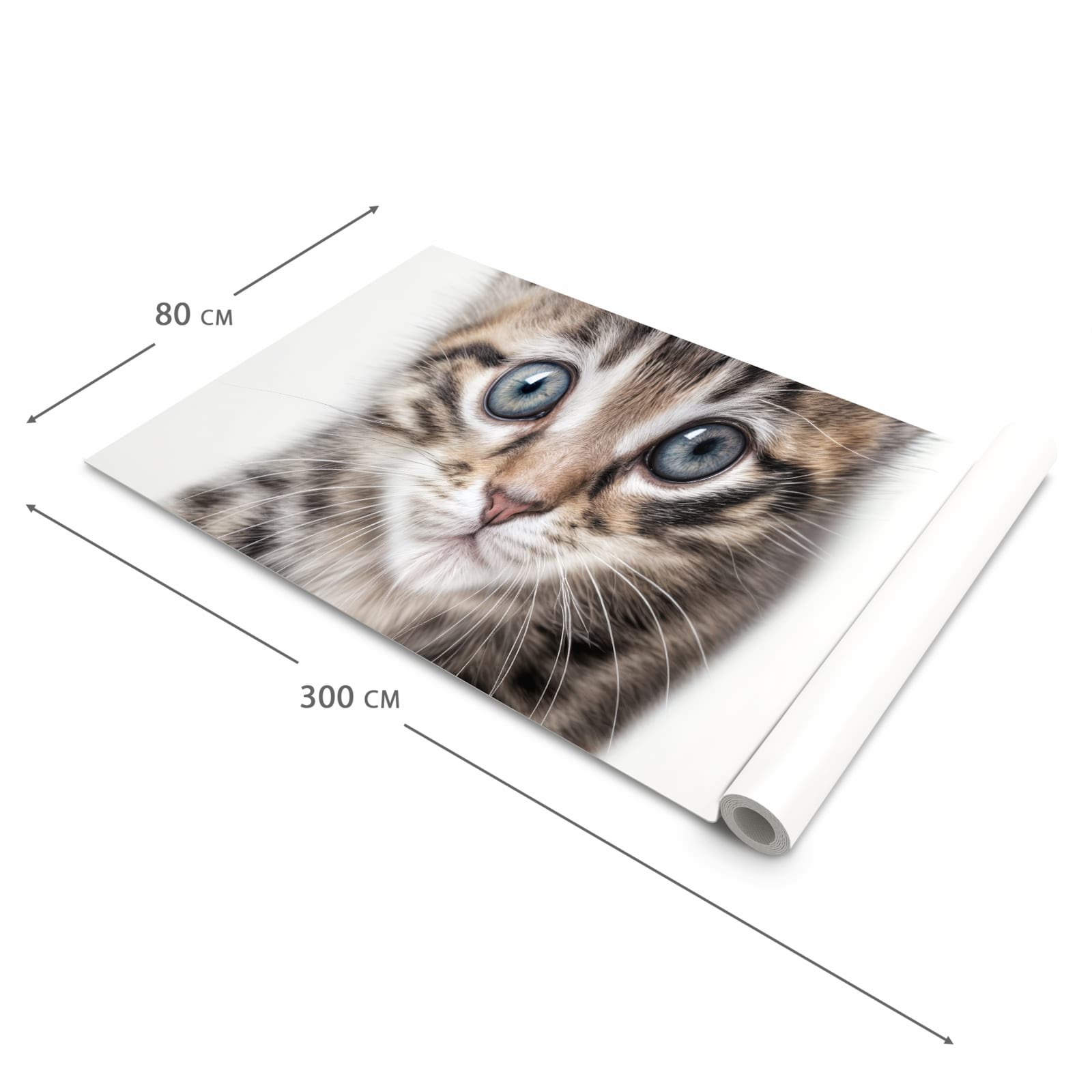 Zeitsparender Bodenläufer Teppich mit Motiv Sanfte Katzenjunges in der Grösse 60x150 cm