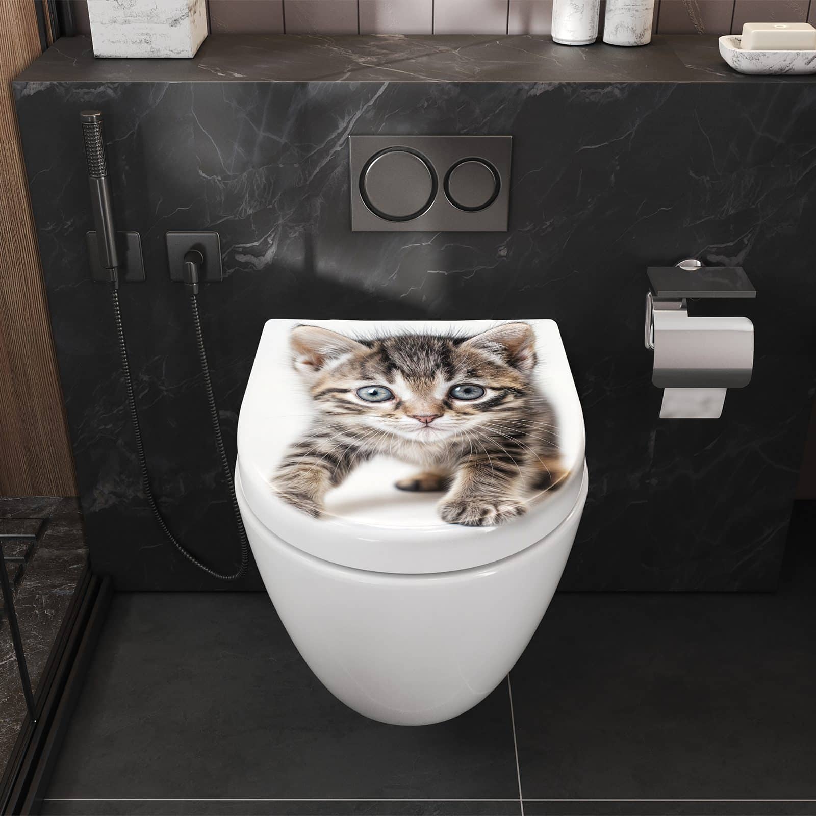 WC-Sitz mit Absenkautomatik Sanfte Katzenjunges