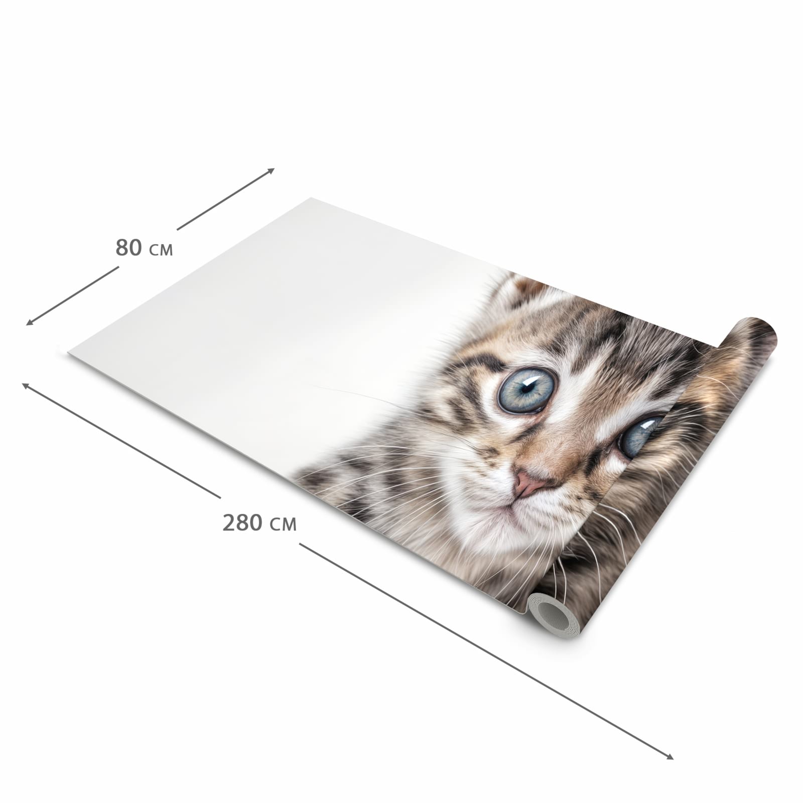 Bodenläufer mit Motiv Sanfte Katzenjunges in der Grösse 60x150 cm für sichere Aufbewahrung