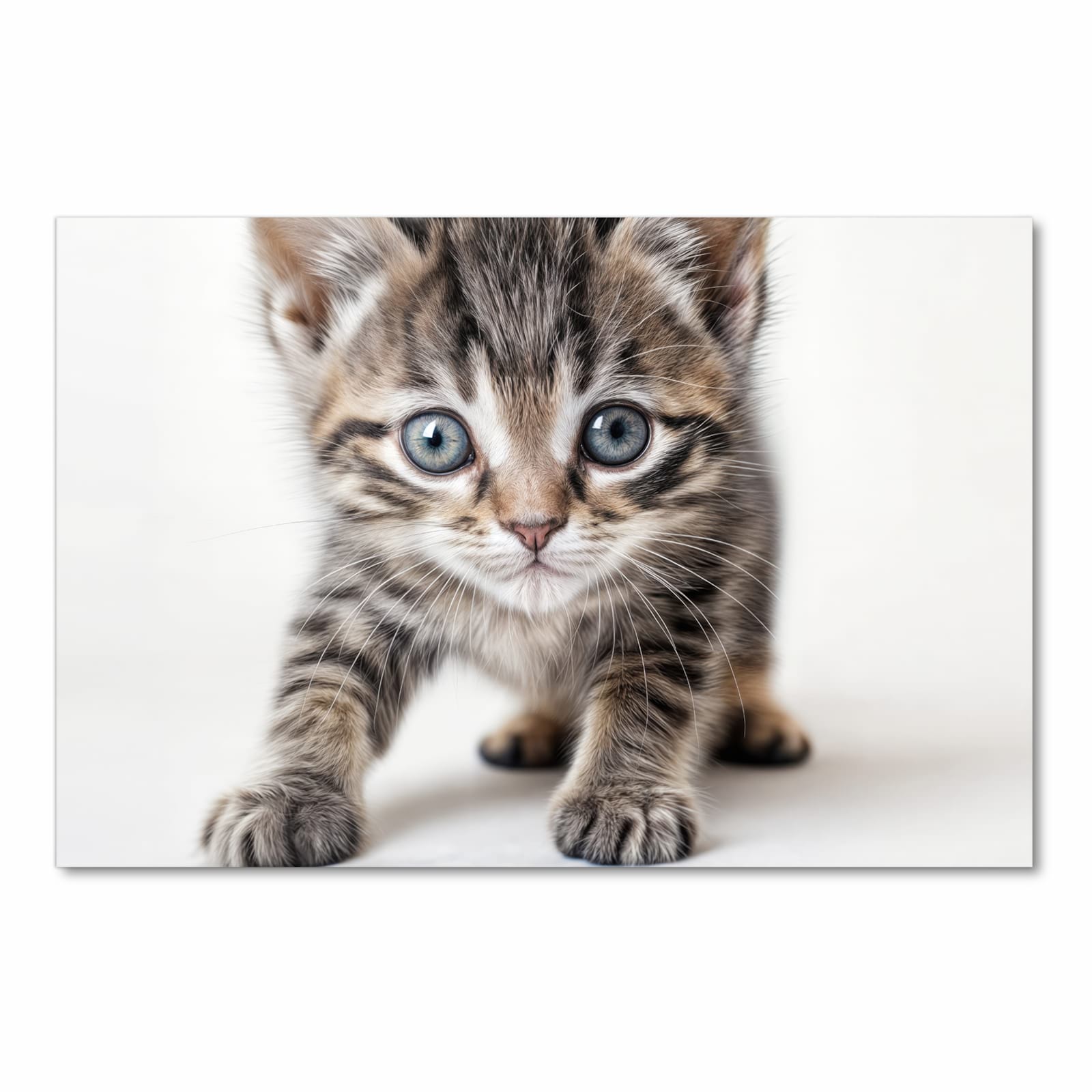 Hygienischer rutschfester Läufer mit Motiv Sanfte Katzenjunges in Frontansicht für den Flur