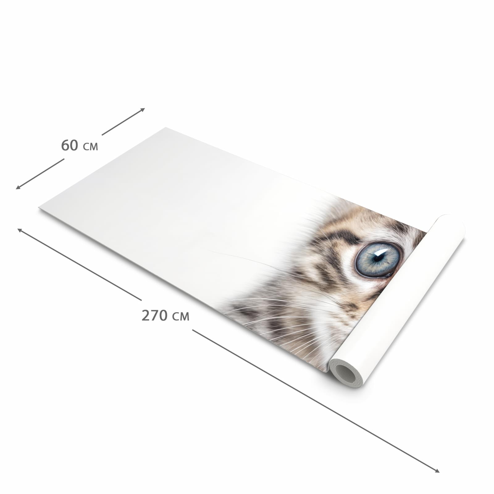 Bodenschonender rutschfester Küchenteppich mit Motiv Sanfte Katzenjunges in der Grösse 60x150 cm