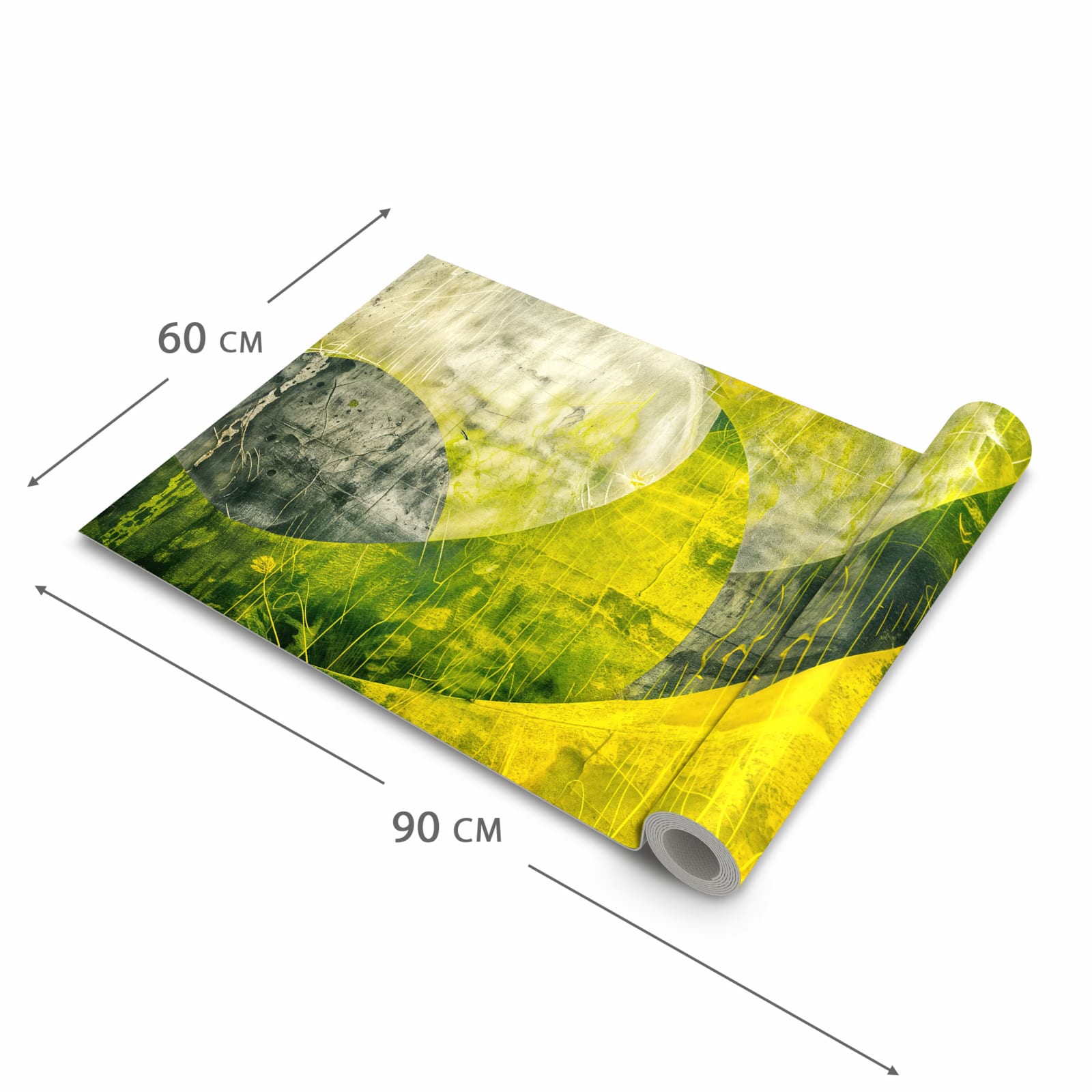 Pflegeleichter Küchenvorleger mit Motiv Abstraktkunst in der Größe 60x150 cm