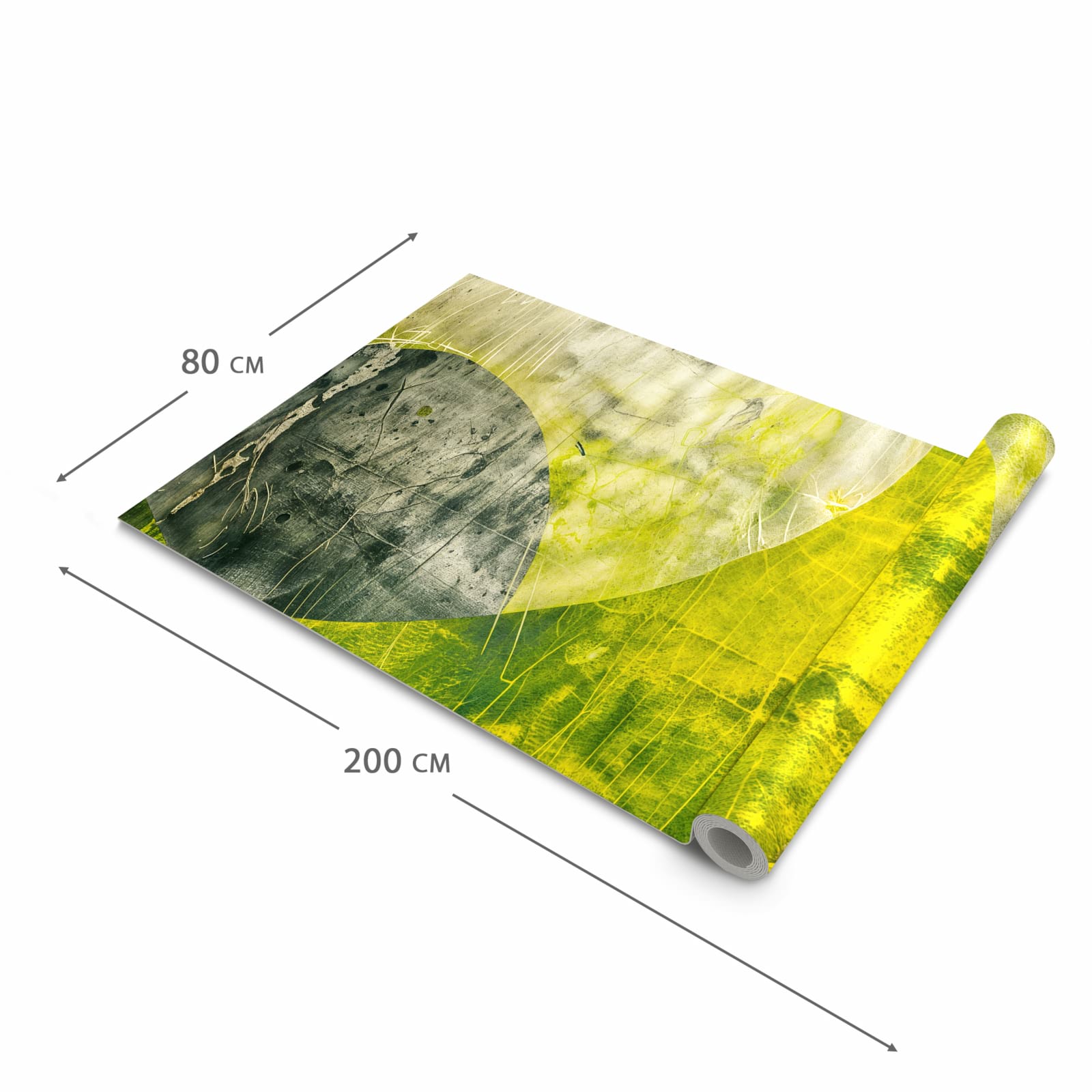 Komfortabler waschbarer Küchenteppich mit Motiv Abstraktkunst in der Grösse 60x150 cm