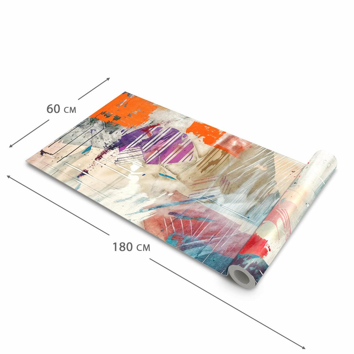 Küchenläufer Moderne Abstraktion zusammengerollt