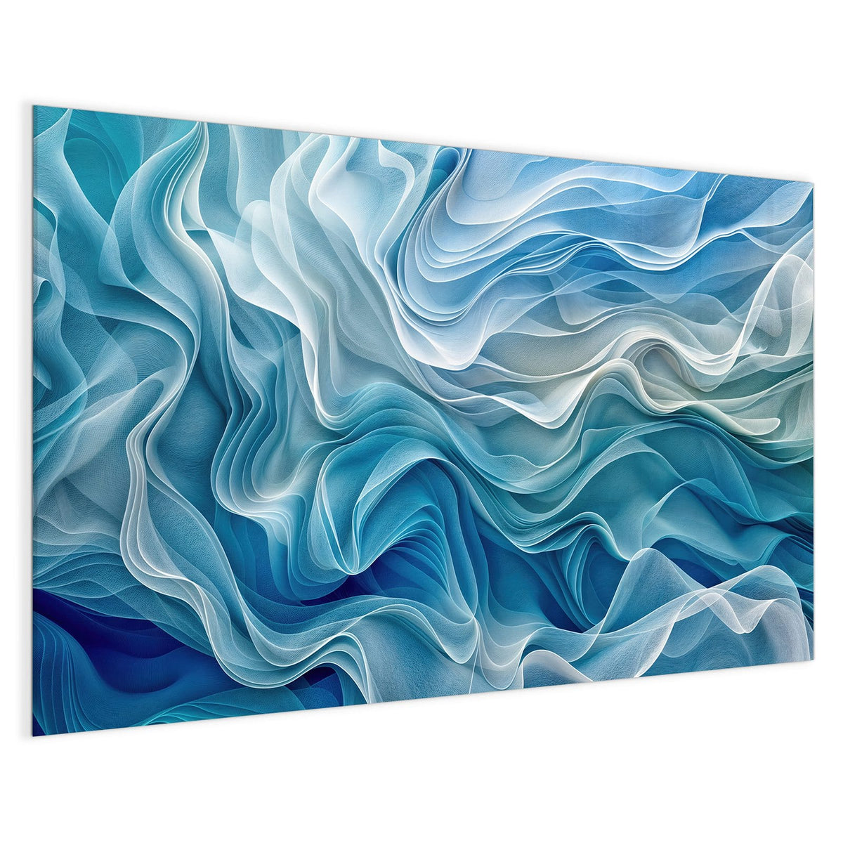4 mm Glas statt lackiertem Blech – Magnettafel - Wellen in Blau