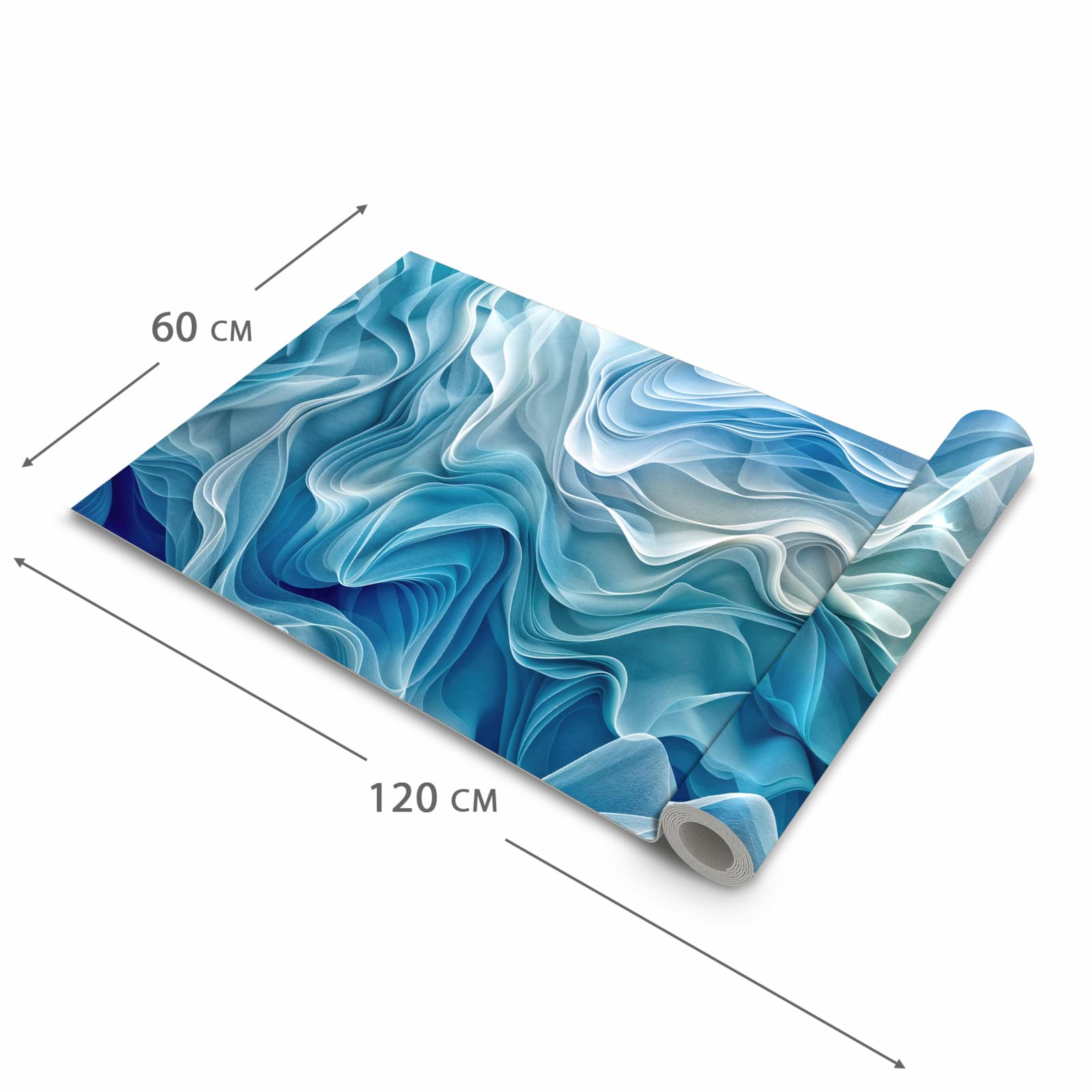 Rutschfester Küchenläufer mit Motiv Wellenfließend in der Grösse 60x120 cm