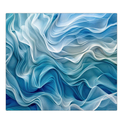Herdabdeckplatte mit dem Motiv Wellen in Blau