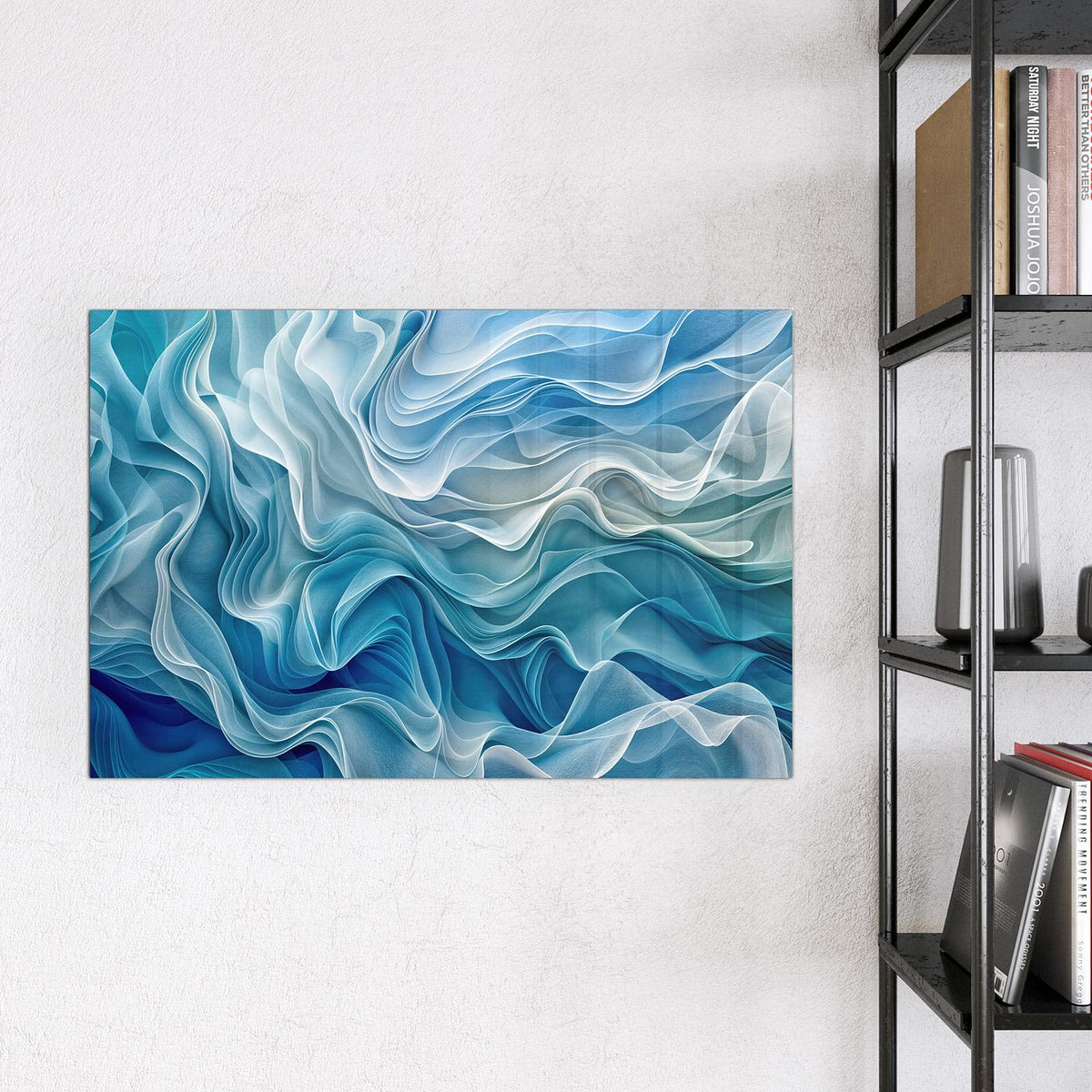 Magnettafel - Wellen in Blau – Transparente Wellen in Blau