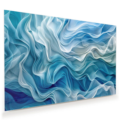 Wandbild mit dem Motiv Wellen in Blau
