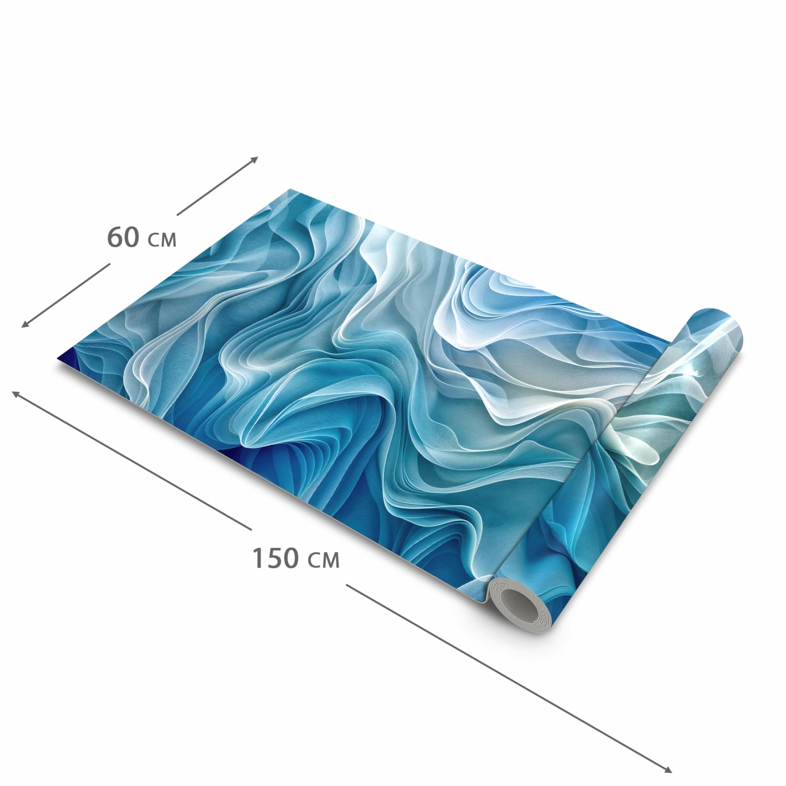 Feuchtigkeitsresistenter moderner Küchenläufer mit Motiv Wellenfließend in der Grösse 60x120 cm