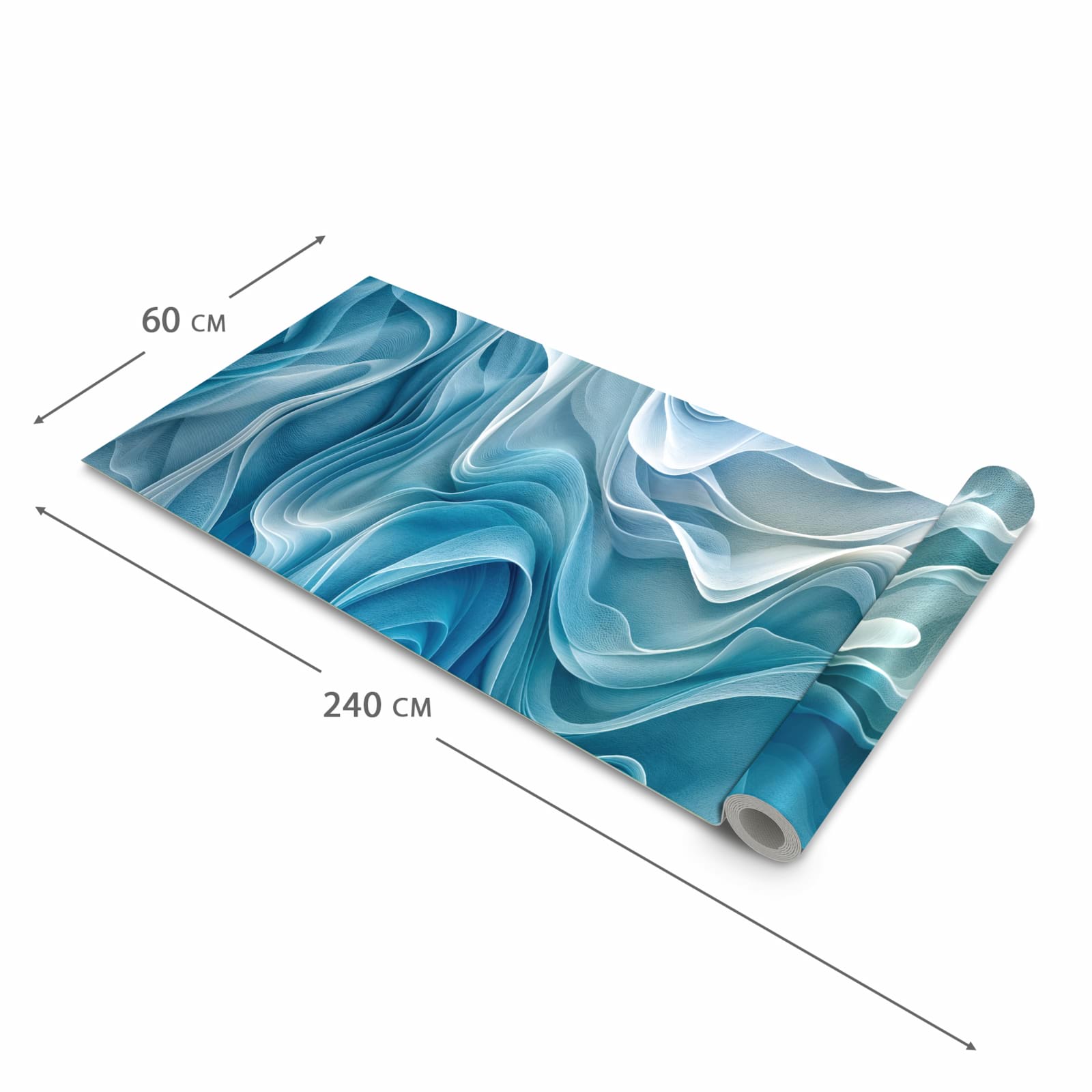 Waschbarer Küchenläufer mit Motiv Wellenfließend in der Grösse 60x120 cm für Ordnung