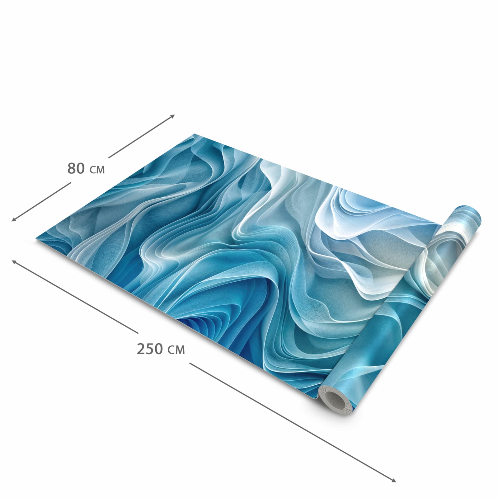 Zeitsparender Küchenteppich mit Motiv Wellenfließend in der Grösse 60x120 cm