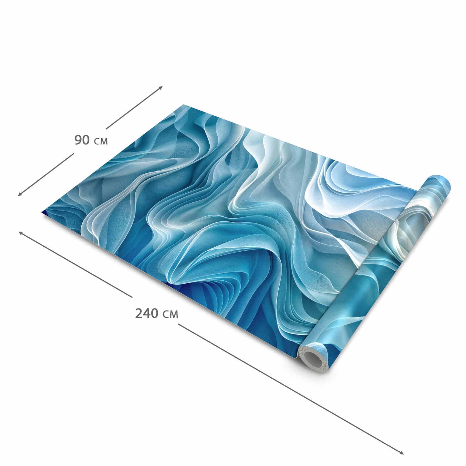 Komfortabler Küchenteppich mit Motiv Wellenfließend in der Grösse 60x120 cm