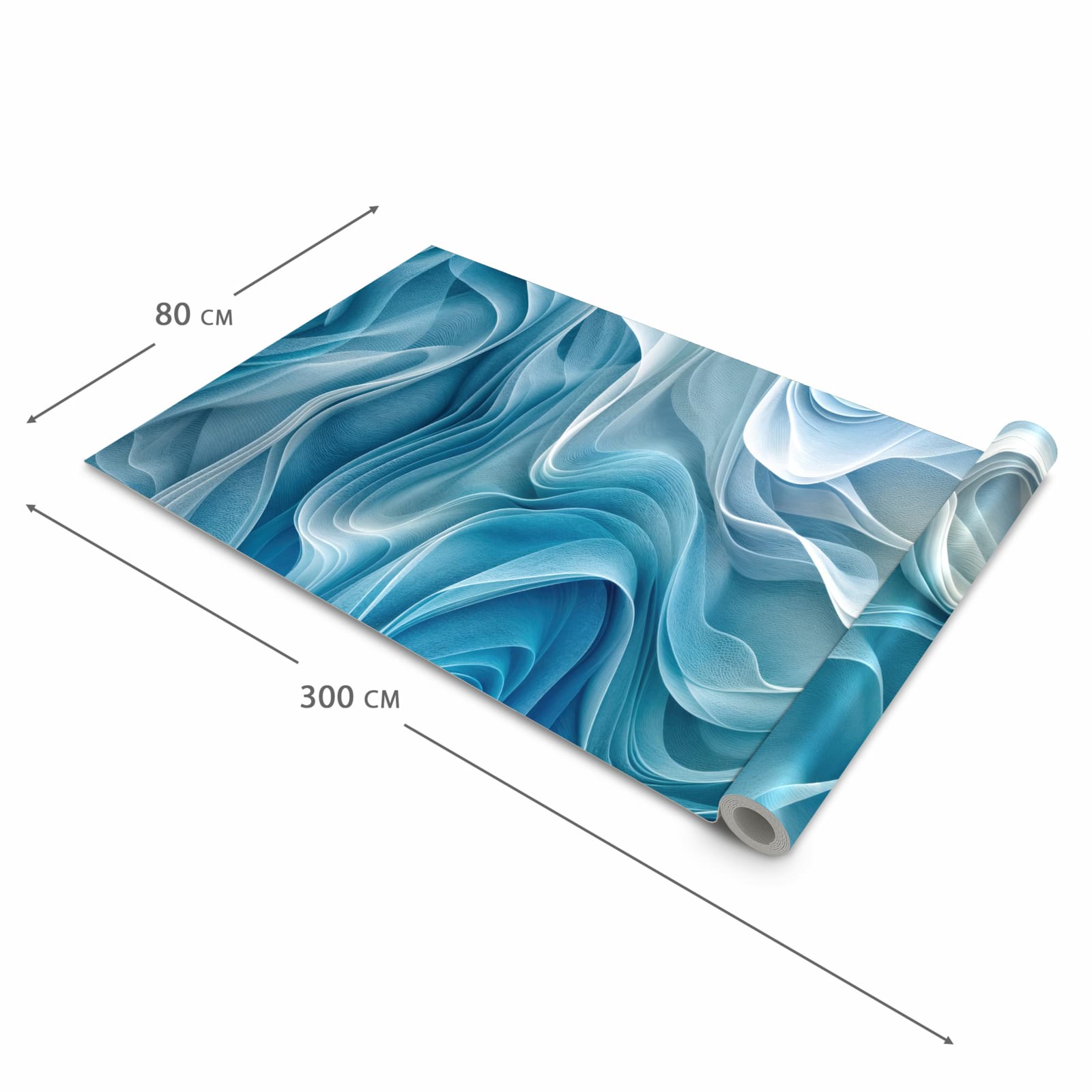 Abriebfester Küchenteppich mit Motiv Wellenfließend in der Grösse 60x120 cm