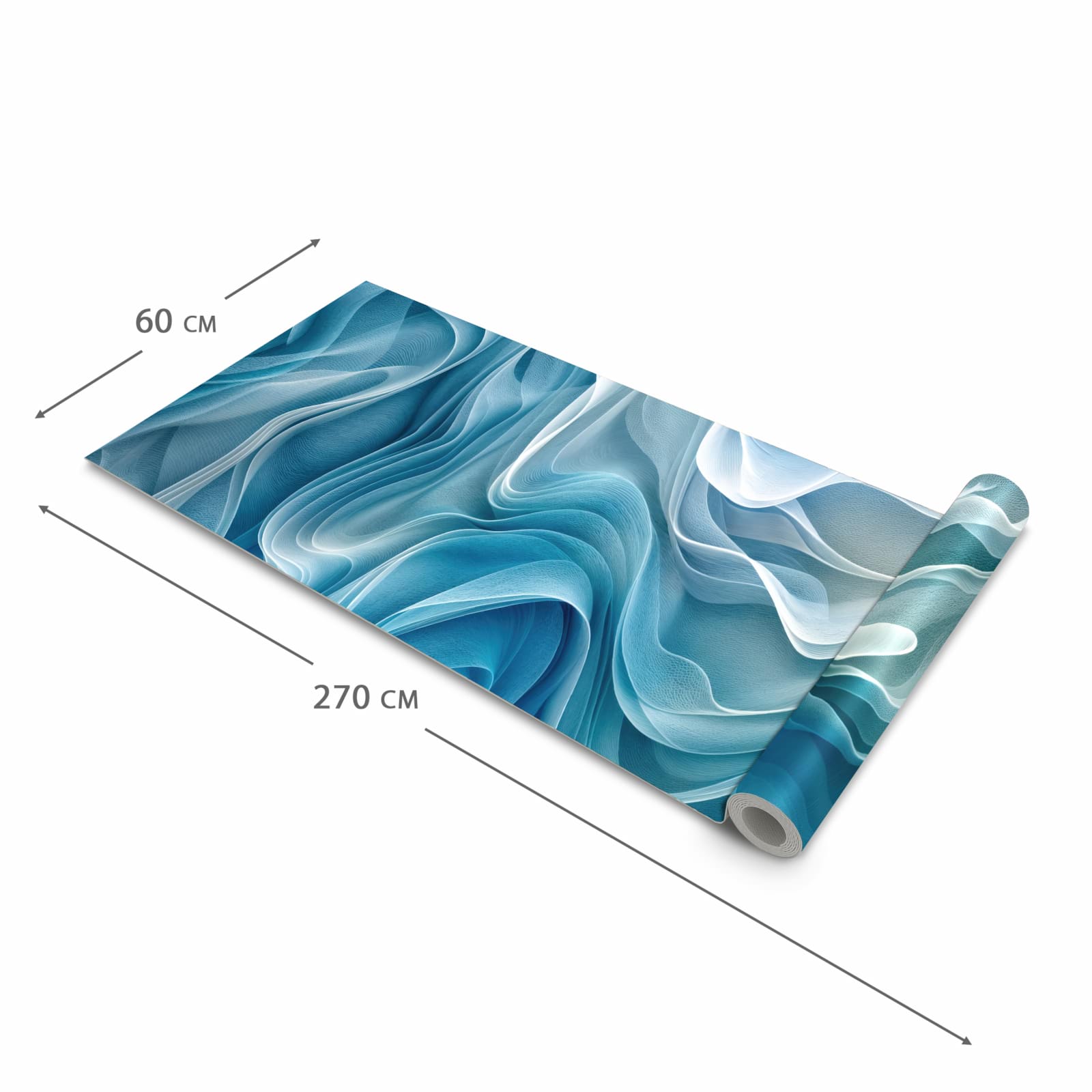 Bodenschonender moderner Küchenläufer mit Motiv Wellenfließend in der Grösse 60x120 cm