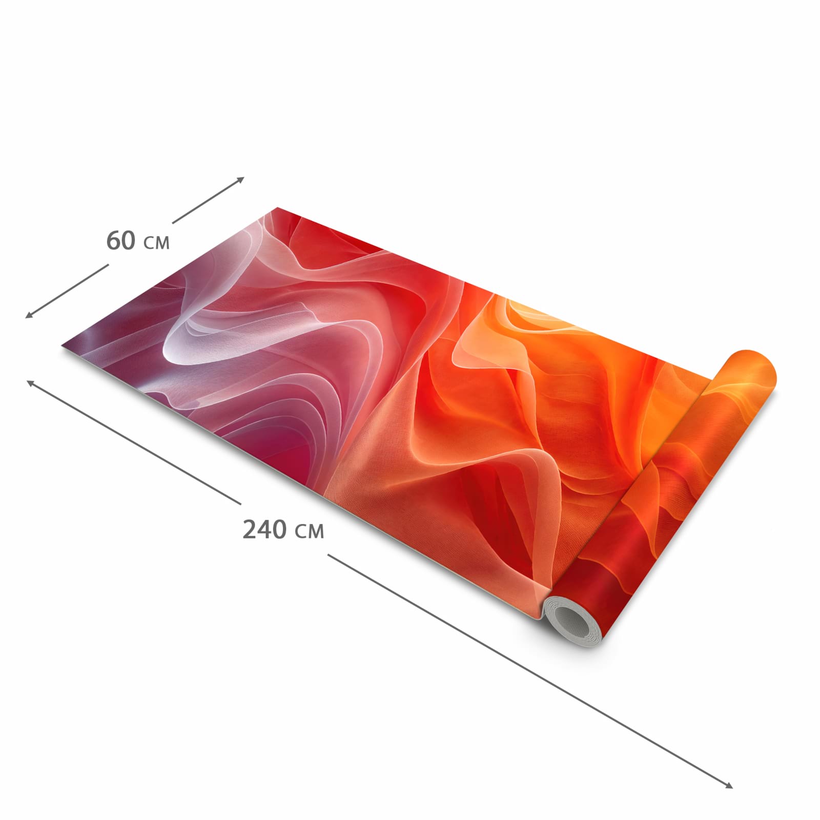 Flacher großer Küchenteppich mit Motiv Sanfte Farbwirbel in der Größe 60x120 cm